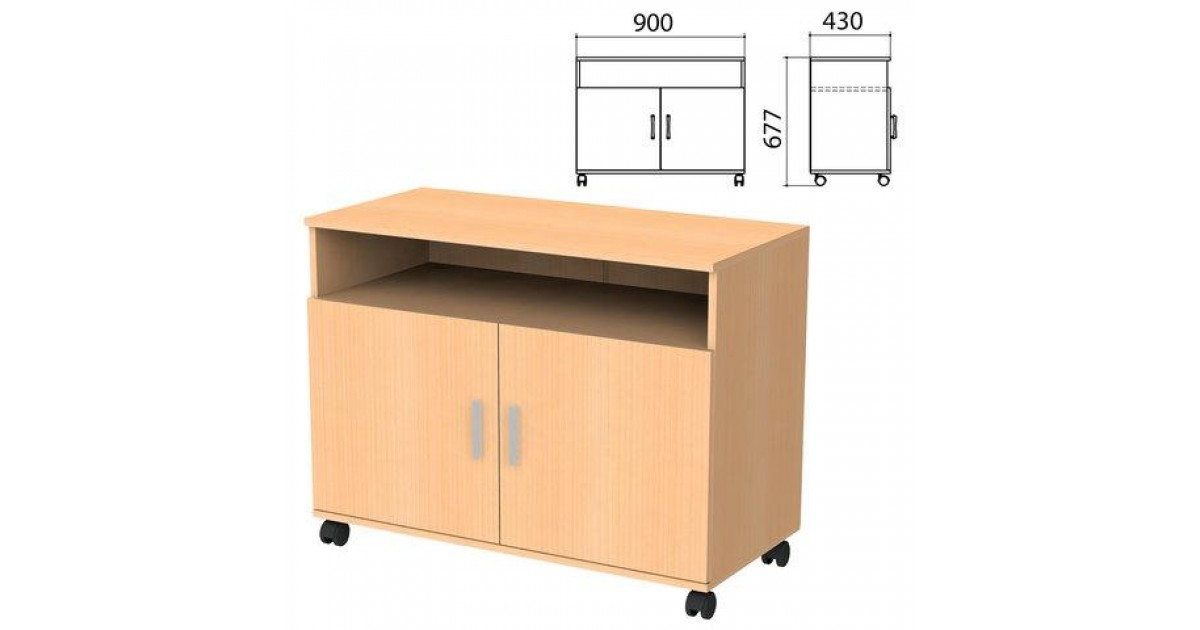 Канц Тумба для оргтехники Канц, 900х430х620 мм, 2 двери