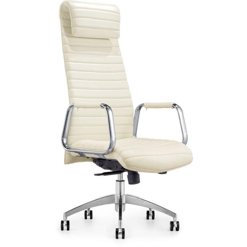 Кресло BN_Fc_Руководителя Echair-528 ML кожа белая, алюминий