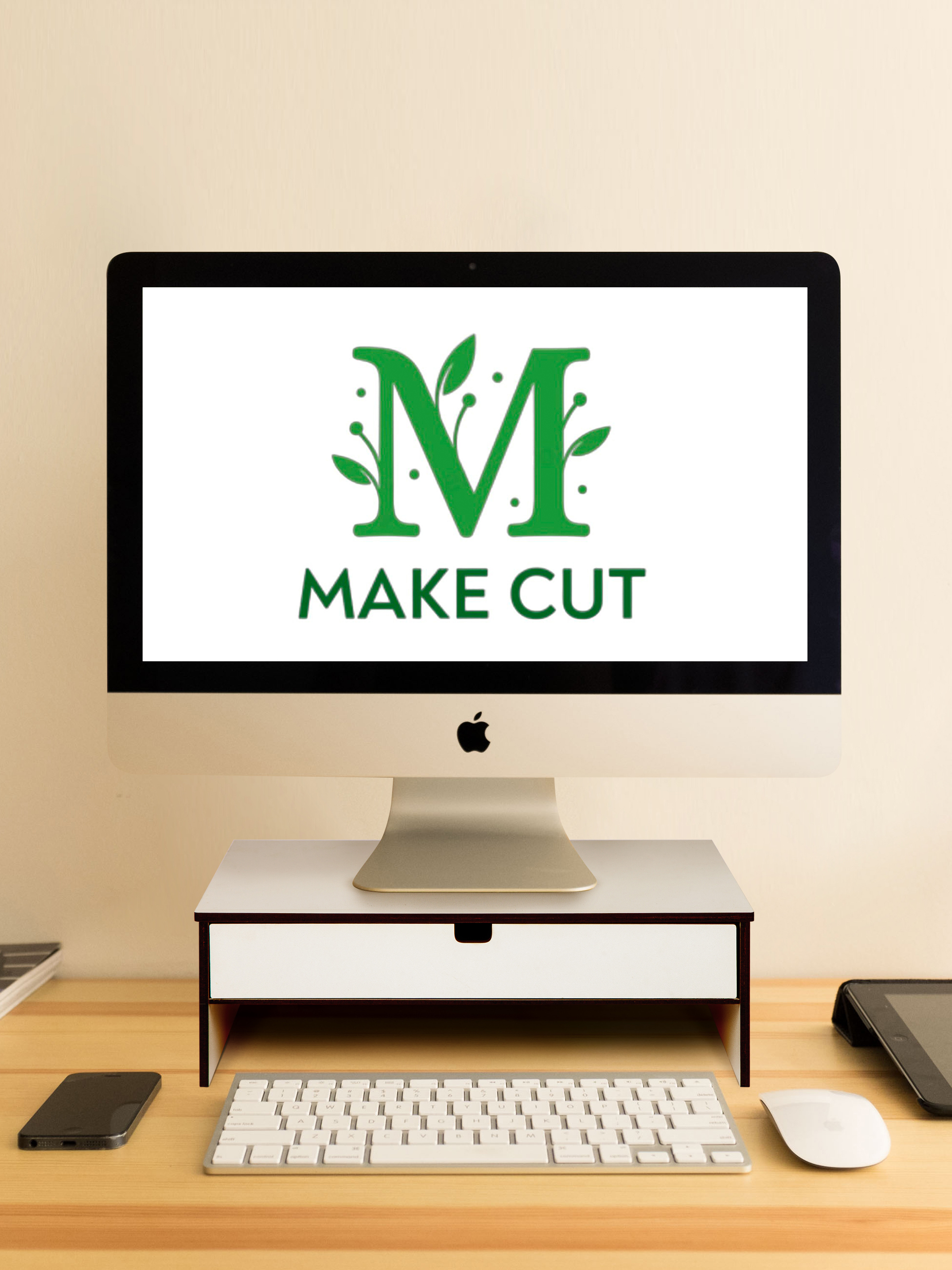 Подставка-органайзер под монитор MAKE CUT, белая