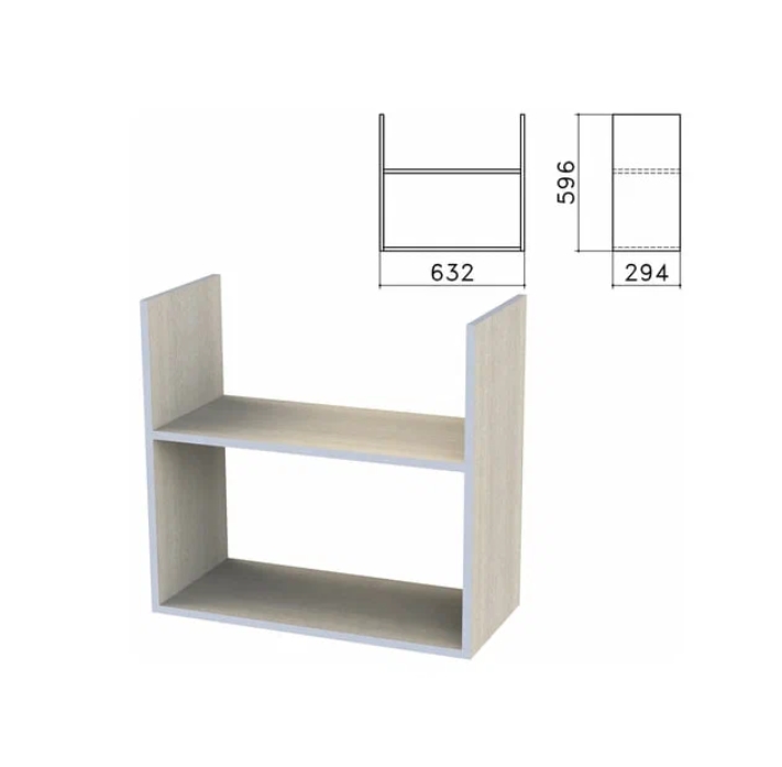 Полка навесная настенная Бюджет 632х294х596 мм дуб шамони светлый 402668-43