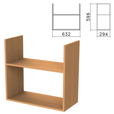 Полка навесная настенная Бюджет, 632х294х596 мм, груша ароза, 402668-336