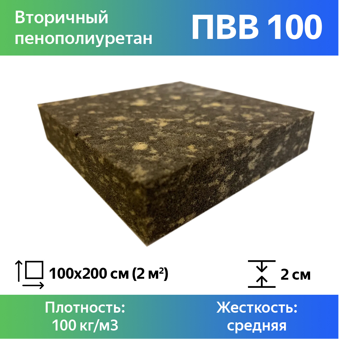 Поролон для мебели вторичный Эгида RBD100 листовой 1x100x200 см