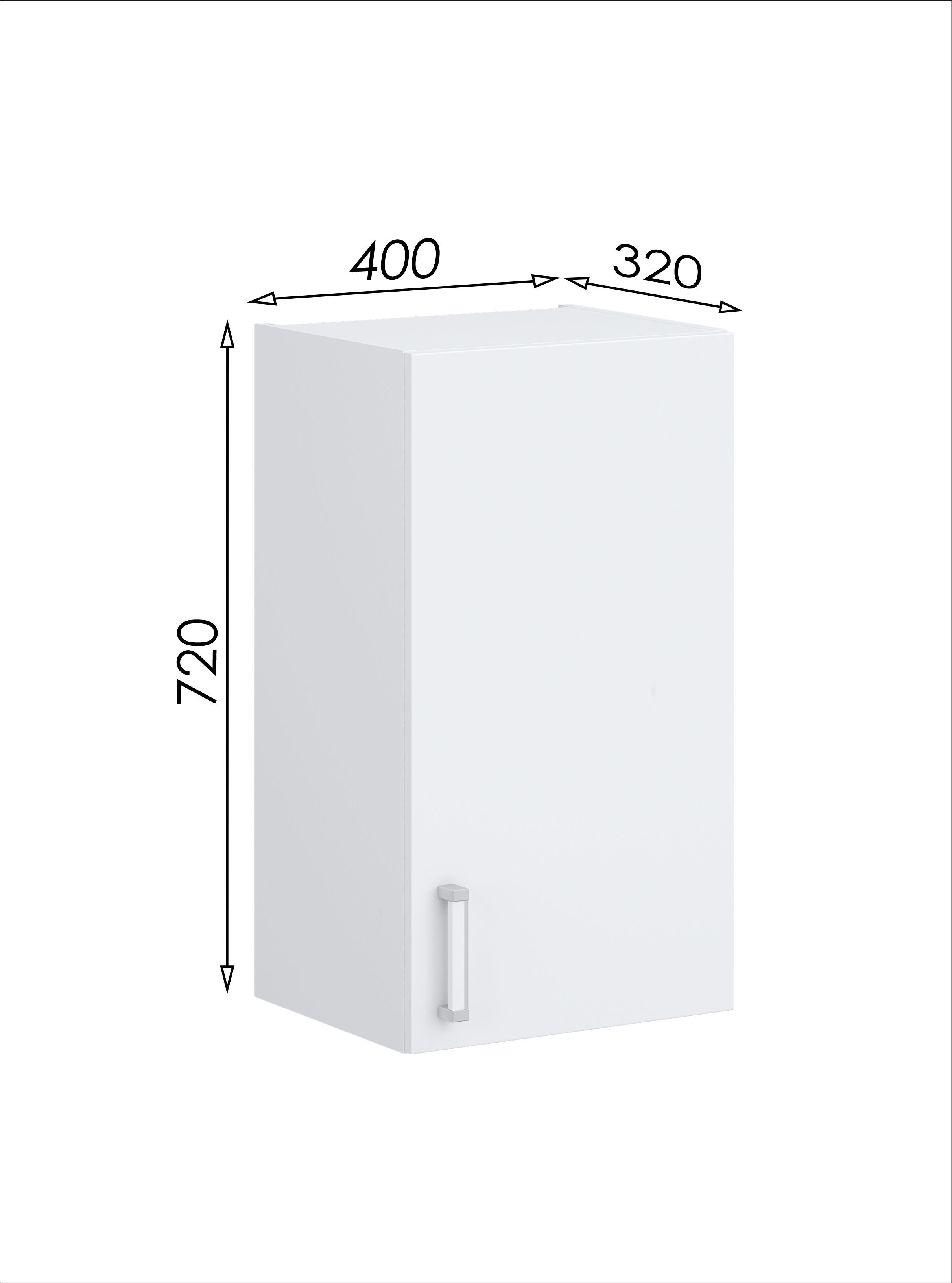 Шкаф навесной 20 МФ 1+1 (400х320х720, белый