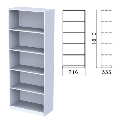 Шкаф (стеллаж) Бюджет 716х333х1810 мм 4 полки серый 402651-03
