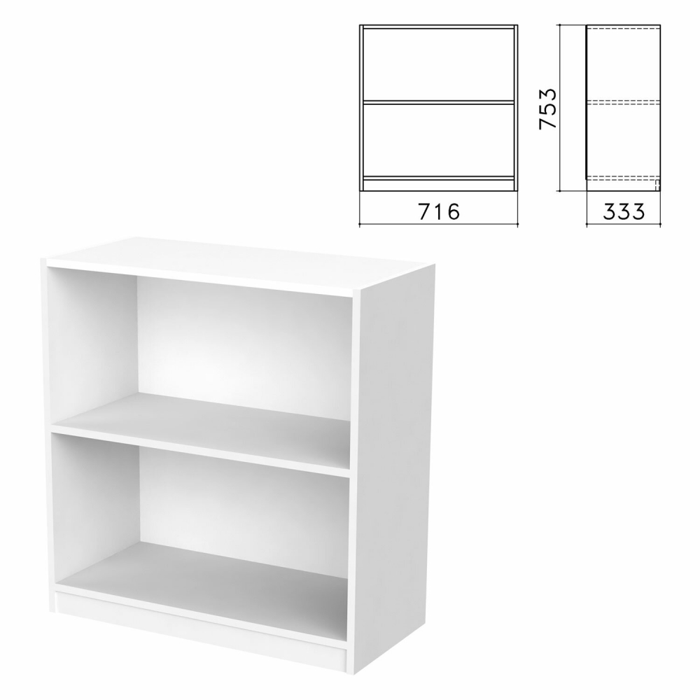 Шкаф (стеллаж) Бюджет, 716х333х753 мм, 1 полка, белый, 402877-29