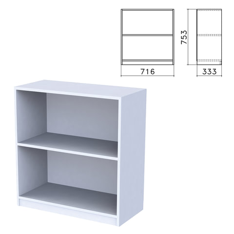 Шкаф (стеллаж) Бюджет, 716х333х753 мм, 1 полка, серый, 402877-03