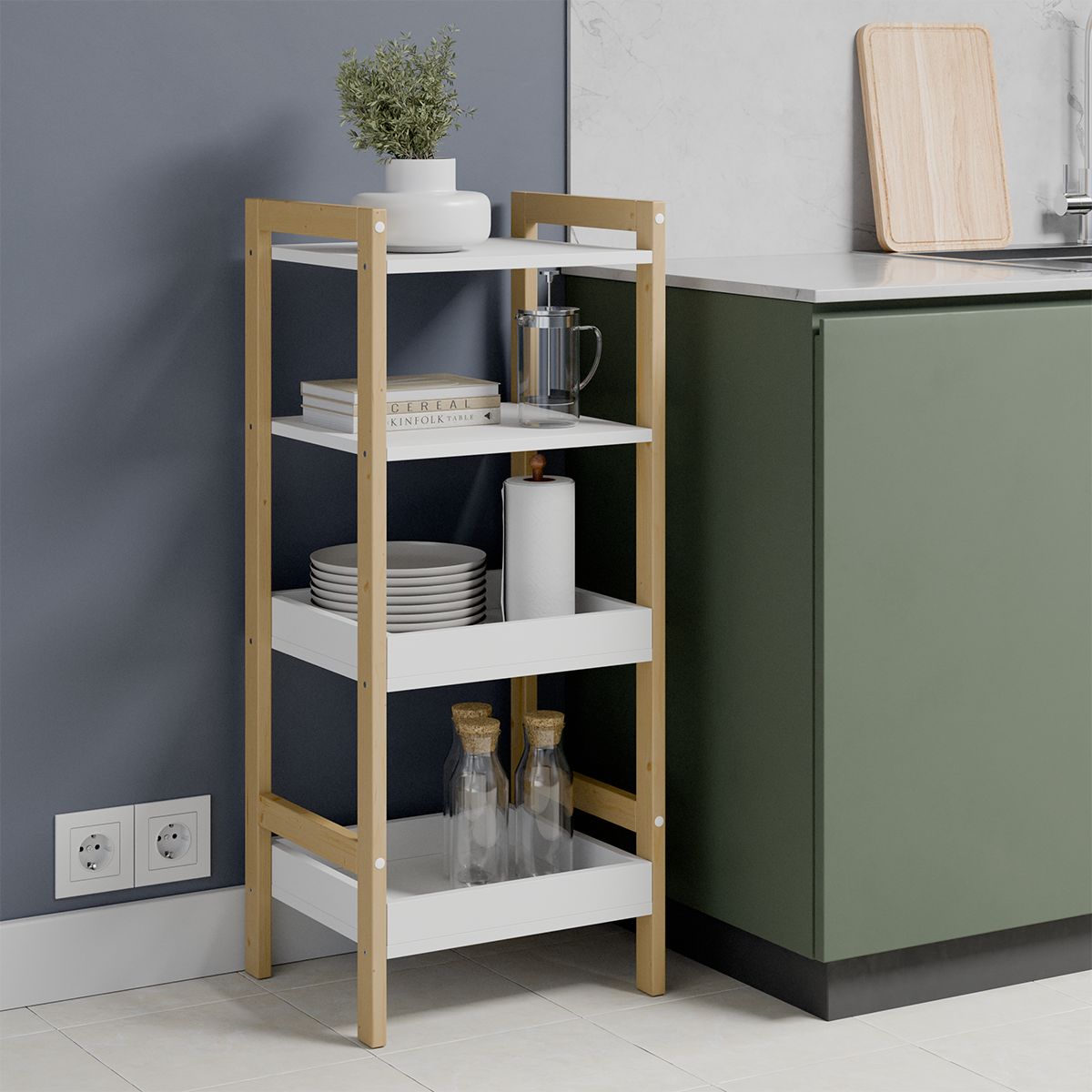 Стеллаж Libery Wood Свея 41х37х100 scandi light